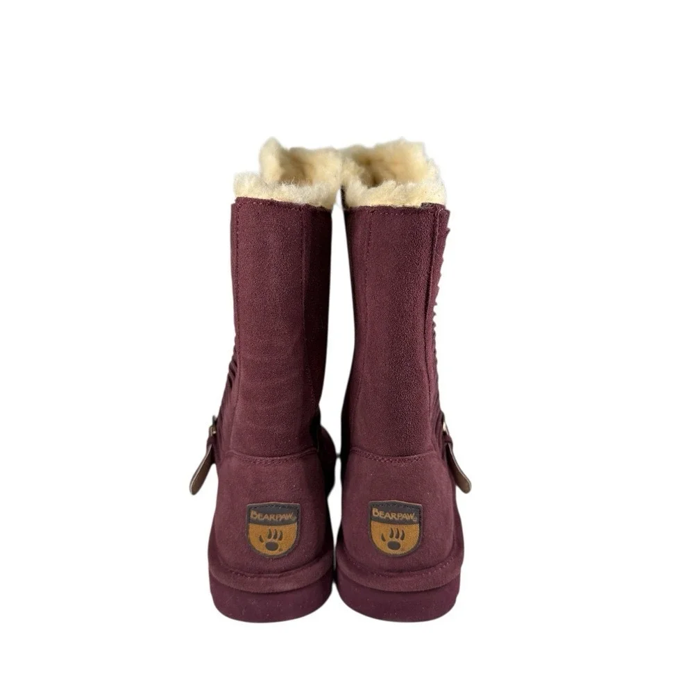 BEARPAW Journee Suede Women's Boots-Wine-Size 7 No Box